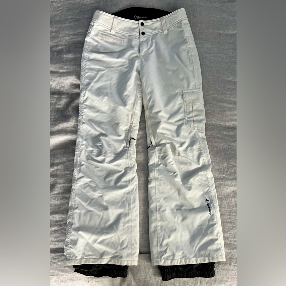 🇨🇦 Sunice insulated white ski pants waterproof snowboard winter snow soft shell